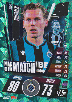 Ruud Vormer Club Brugge 2020/21 Topps Match Attax CL Man of the Match #MM21